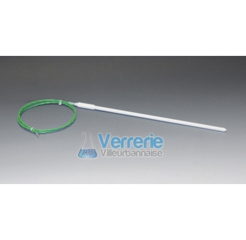 Temperature probe K, PTFE usable length 300 mm total length 360 mm diameter 8 mm diam of collar ring