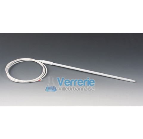 Temperature probes, PTFE usable length 100 mm total length 160 mm diameter 8 mm diam of tip 6 mm dia