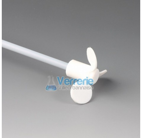 Propeller stirrer shafts , PTFE Lenght 250mm shaft diam 6mm chuking diam 4mm blade dimensions : 50x1