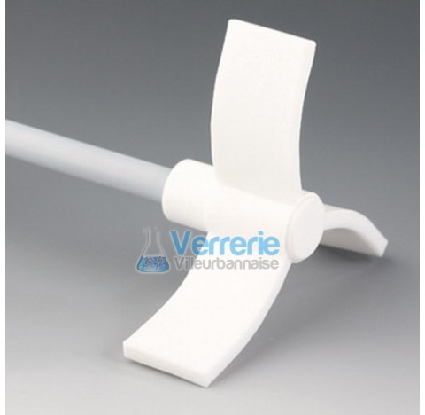 Impeller stirrer shafts , PTFE Lenght 800mm shaft diam 10mm chuking diam 8mm angle 0 degree blade di