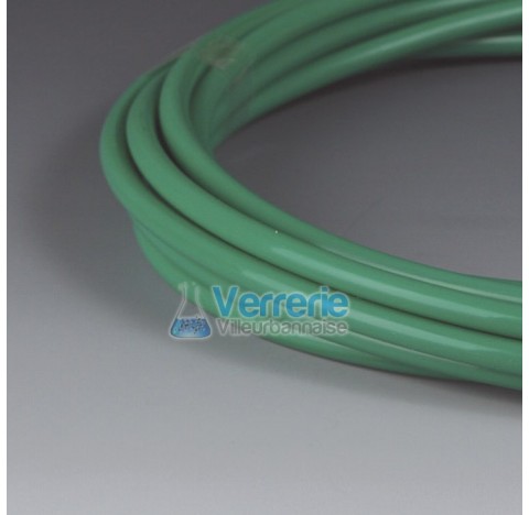 Green tubing, PTFE ID 6 mm , OD 8 mm , bending radius 64 mm temperature resistance -200 to 260 degre