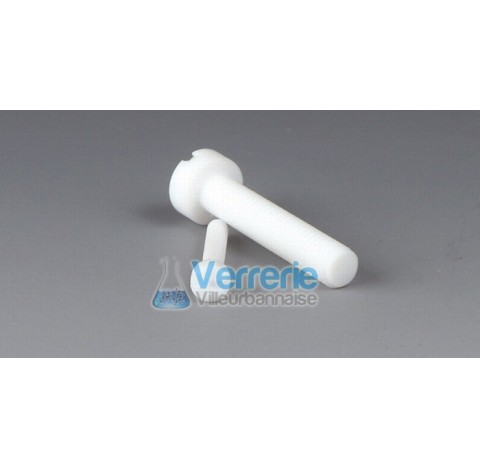 Screw with cylindrical head, PTFE thread M8 , pitch 1,25 mm , usable length 40 mm diam of head 13 mm