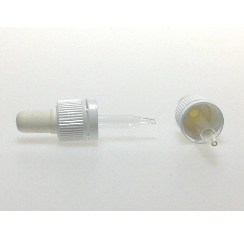 Monture compte goutte capillaire DIN18 inviolable pour flacon 100 ml, couleur noire.