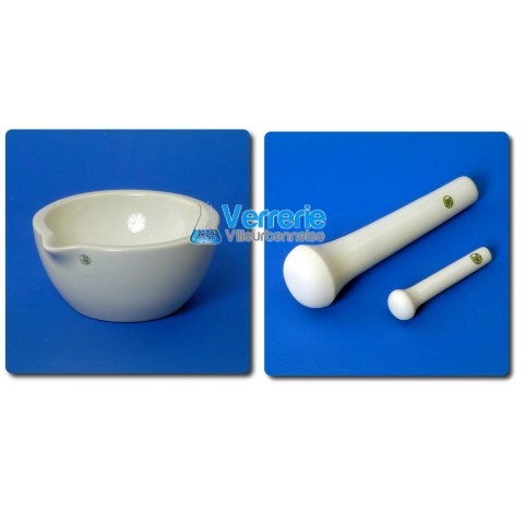 Mortar Glazed JIPO and pestle 500ml length 175mm