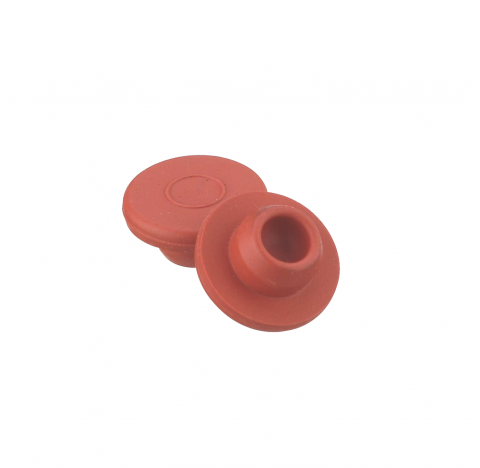 Obturateur 13 mm de type bouchon droit en caoutchouc, caoutchouc naturel rouge/40 (Boite de 1000). B
