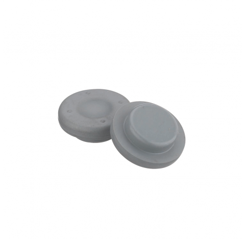 Obturateur 20 mm de type bouchon droit en caoutchouc, melange chlorobutyle-isoprene gris/40, face PT