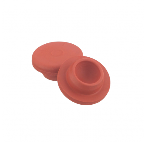 Obturateur 20 mm de type bouchon droit en caoutchouc, caoutchouc naturel rouge/45 (Boite de 1000). B