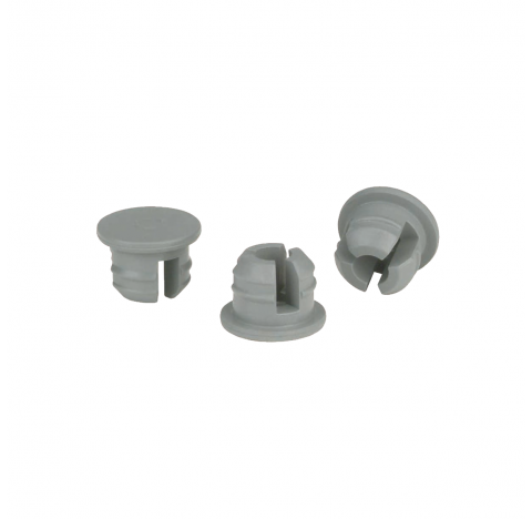 Obturateur 20 mm de type bouchon a pression, butyle gris, bride fine (Boite de 300)