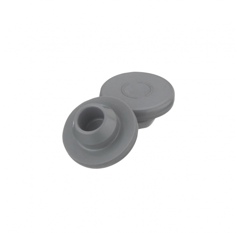 Obturateur 13 mm de type bouchon a pression en caoutchouc, chlorobutyl gris/50 (Boite de 1000)