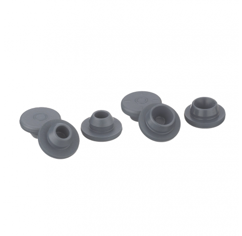 Obturateur 20 mm de type bouchon droit en caoutchouc, bromobutyle gris/39 (Boite de 1000) . Fabrique