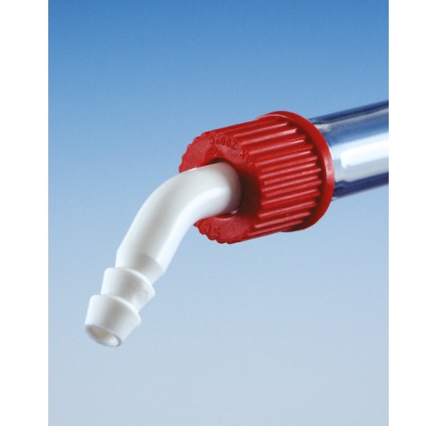 PTFE hose connections complete with screw cap PBT, bent, GL 14 packing of 10