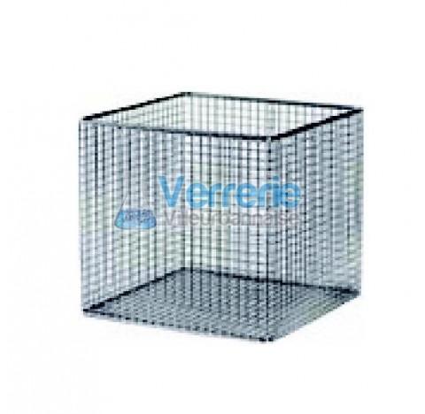 Wire mesh basket 8 mm thickness 1 mm Dim. 10 x 10 x 10 cm with plastic coating