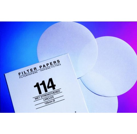 Papiers filtre qualitatifs, grade 113 diametre 500 mm, 100 papiers de filtration en cellulose resist