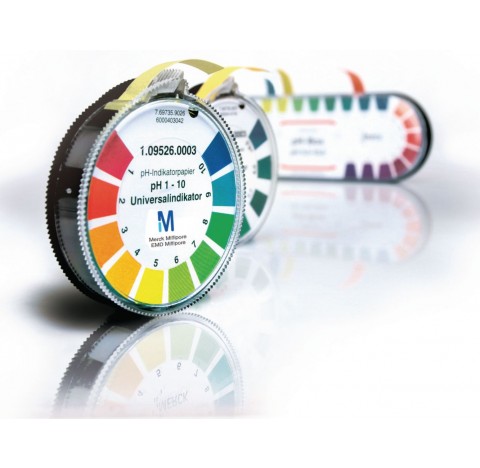 Papier à la phénolphtaléine (pH<8,5 incolore / >8,5 rouge), 3 rouleaux