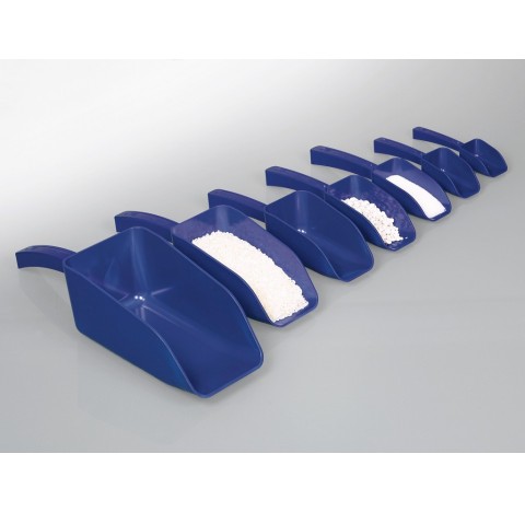 Detectable scoops, blue, PS, sterile, 25 ml