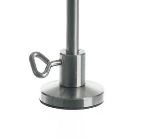 Foot for Rods 18/10 diameter 60 mm with anti-slip rubber protection fors rods diameter 12 mm ,stainl