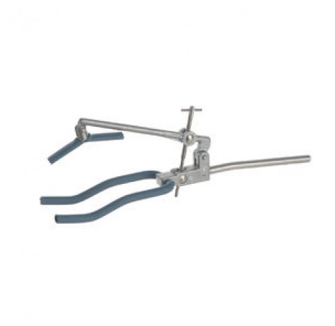 Retort clamp special 3 prongs clamping 0 to 125 mm , diameter x length: 10 x 130 mm ,Aluminium ,fing