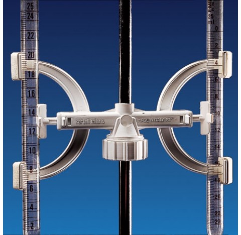 Burette clamp for rod O.D. 8-14 mm for 2 burettes