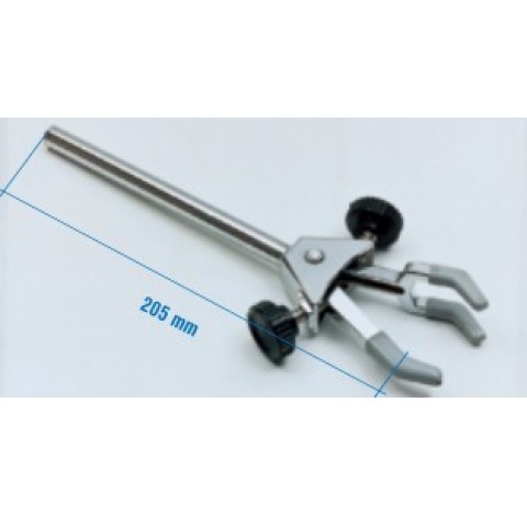 Pince 3 doigts en metal chrome et doigt plastifie PVC pour diametre 0 a 35 mm