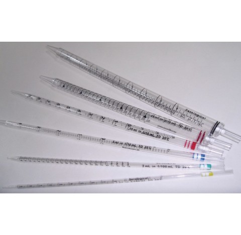 Pipettes serologiques graduees, polystyrene haute transparence, sterile, 2 ml, precision graduation 