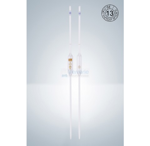 Pipette jaugee AS 100 ml EM Techcolor ,classe AS , graduation brune, certificat de conformite avec n