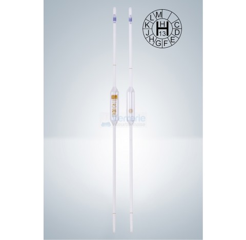 Pipette jaugee AS 100 ml EM Techcolor volume entre deux traits ,classe AS , graduation brune, certif