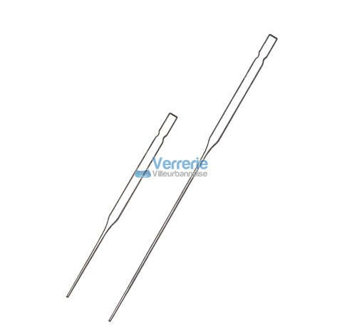 Pipettes Pasteur 230mm pointes ouvertes non cotonnees 2 ml boite de 250 en verre usage unique