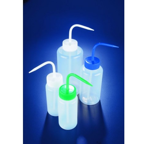 Pissette col large LDPE 500ml bouchon blanc, sans systeme anti-goutte