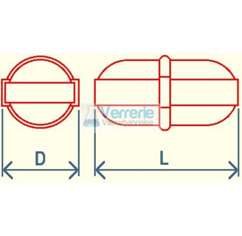 PTFE Stirrer Bar, Pivot Ring dimensions: 40 x 8mm