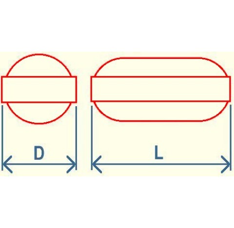 PTFE Stirrer Bar, Plain dimensions: 80 x 10mm