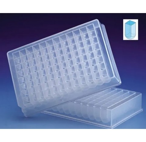 Plaque de stockage 96 puits Low Profile Abgene. Plaque en polypropylene 96 puits 1,2 ml a fond rond 