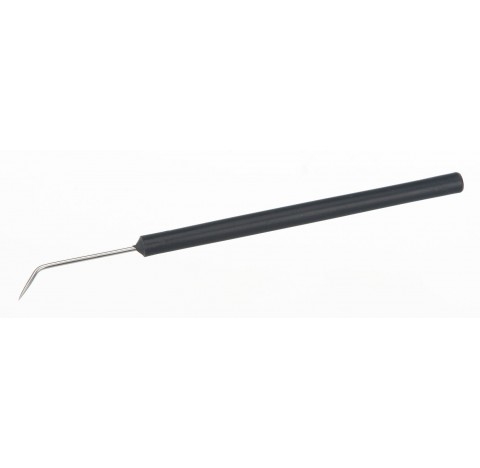 Bent dissecting needle length 140 mm ,stainless steel , with plastic handle ,