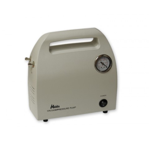 Pompe à Membrane 10 L/min <br>Sans huile, pas d'eau nécessaire.<br>Avec manomètre analogique pour mé