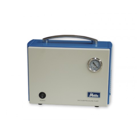 Pompe à Membrane 25 L/min <br>Pression de vide 0,085MP (850mbar)<br>Manomètre deux échelles: Bar 100