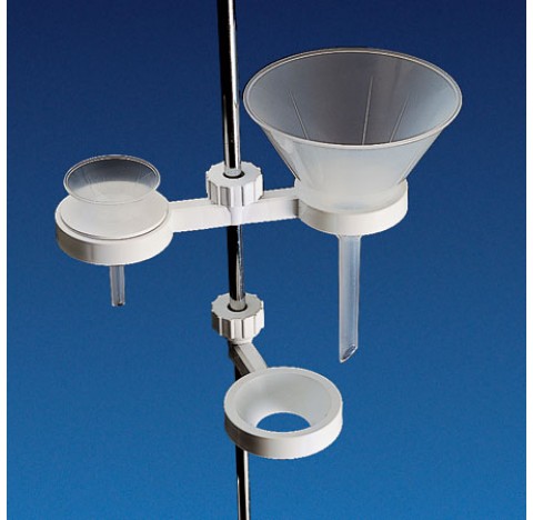 Funnel holder diameter 25-170 mm in polypropylene ,for 2 funnels , for O.D. rods 8 to 14 mm