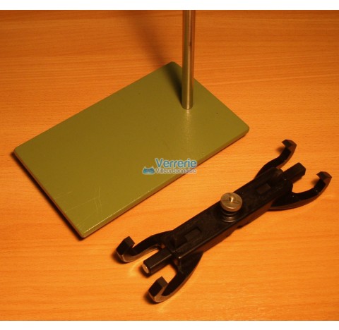 Retord clamp for 2 burettes length 215 mm to use with a stand