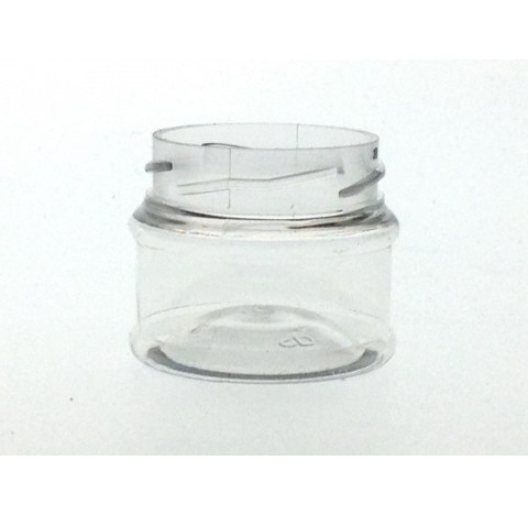 Pot pour creme 25 ml en PET cristal transparent bague 43SP400