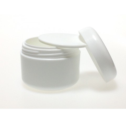 Pot pour creme 100 ml en polypropylene blanc avec couvercle et opercule