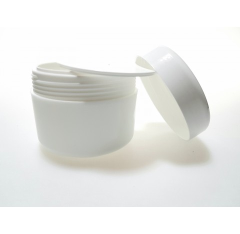 Pot pour creme 250 ml en polypropylene blanc avec couvercle et opercule