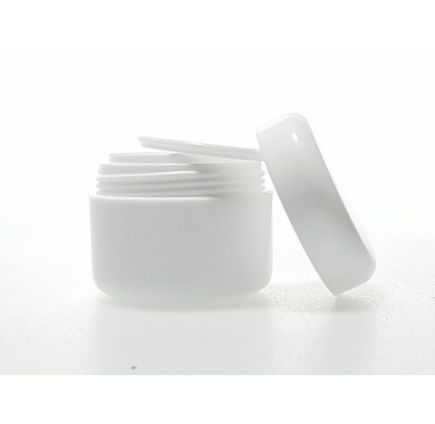 Pot pour creme 30 ml en polypropylene blanc avec couvercle et opercule type Ariana