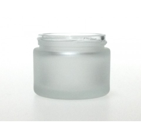 Pot pour creme 30 ml en verre blanc depoli translucide bague 51/400 type Penelope