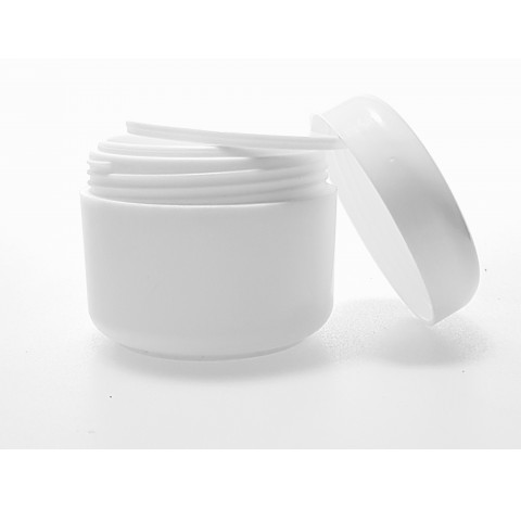 Pot pour creme 50 ml en polypropylene blanc avec couvercle et opercule