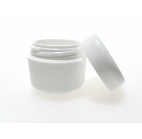 Pot pour creme 5 ml en polypropylene blanc avec couvercle vissant type Ariana