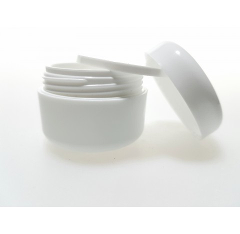 Pot pour creme 15 ml en polypropylene blanc avec couvercle et opercule