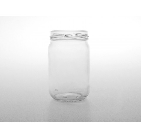 Bocal rond 212 ml en verre blanc bague TO 58, Twist off