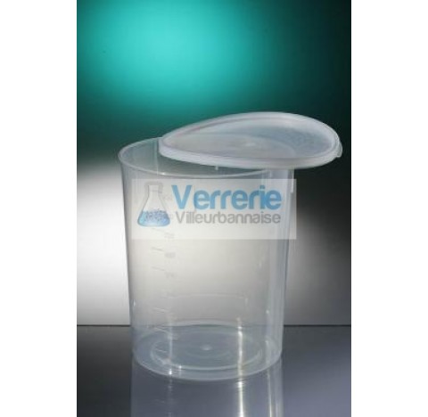 Conical container 1L PP naturelgraduated height 130 diameter 105and snap cap naturel, STERILE SAL 10