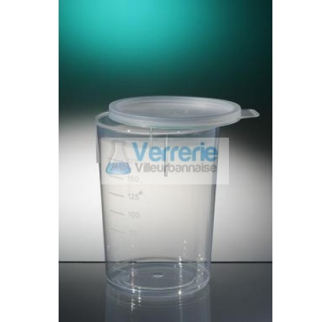 Conical container 200ml PP naturelgraduated height 88 diameter 62and snap cap naturel, STERILE SAL 1