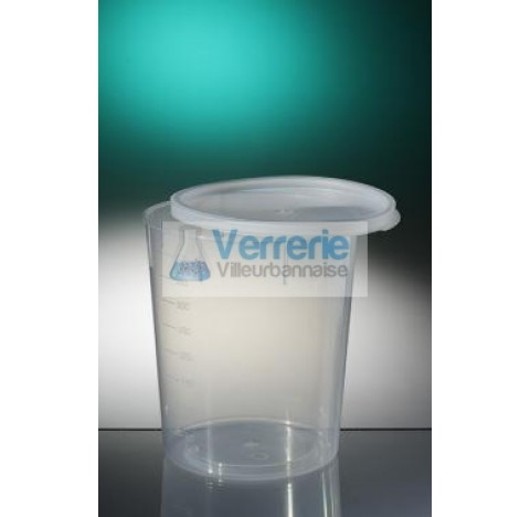 Conical container 400ml PP naturelgraduated height 100 diameter 85and snap cap na