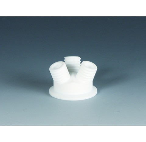PTFE Tri-clamp GL-Adaptor DN65 and 3x GL18 diameter 91 mm for tubing internal diameter 66 mm