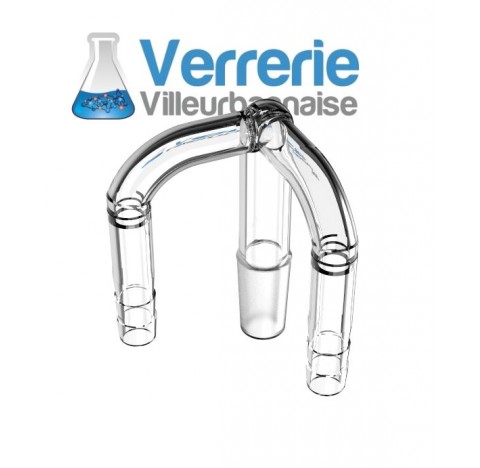 Raccord 14/23 male avec 2 olives diametre 6 mm coudées